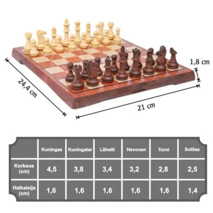 Shakkilauta Plastic Wood - 24cm - Image 4