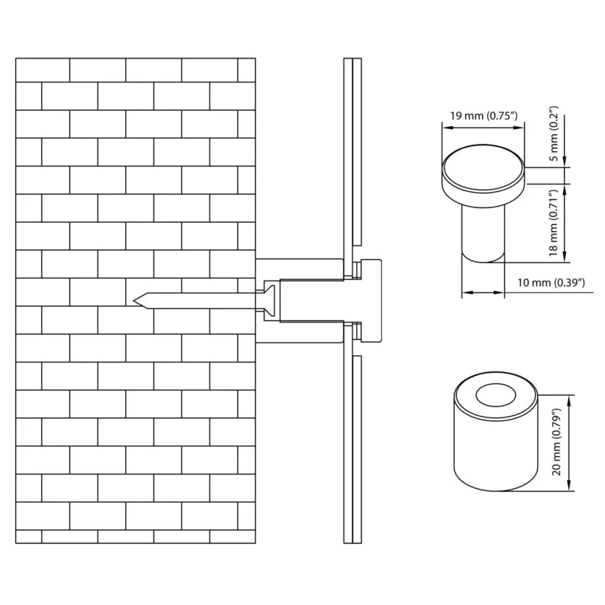 Standoff Seinäkiinnikkeet 4 kpl - Kromi - Image 8